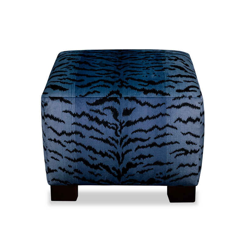 Tigre Max Square Ottoman - Silk, Blue