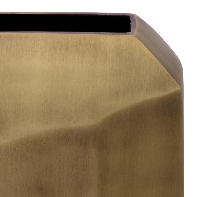 Linos Handmade Aluminum Table Vase, Antique Brass, 17.13" H x 9.65" W x 4.53" D