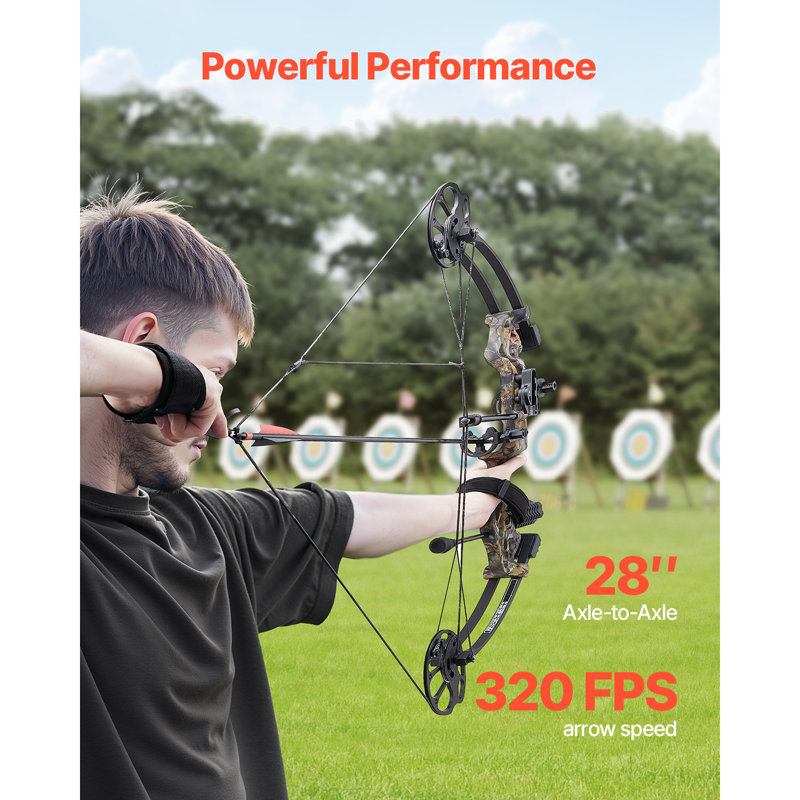 Cible de tir à l'arc à poulies avec tir à droite 70 lb 320 fps