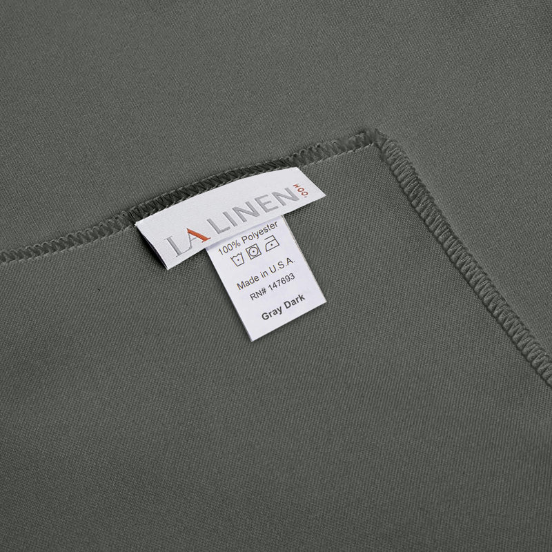 Rectangular Stain-Resistant Polyester Tablecloth - Basics by Wayfair™, Dark Gray, 144" x 60"
