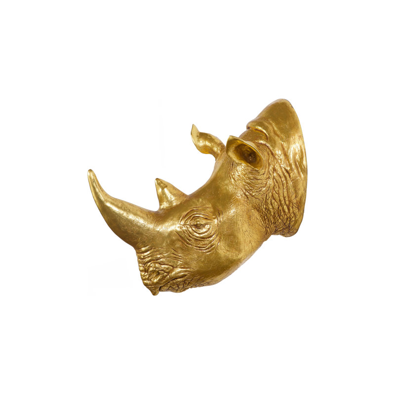 Animals Rhino Wall Décor, Gold