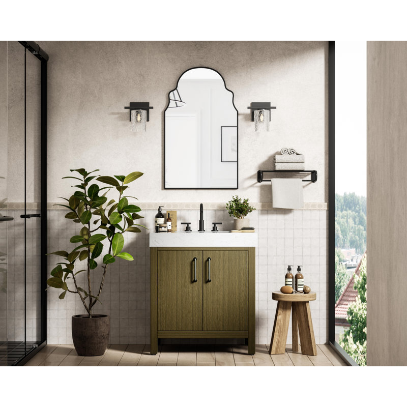 Meuble-lavabo simple 30 po_Traditional_VF60630, Brun châtaigne