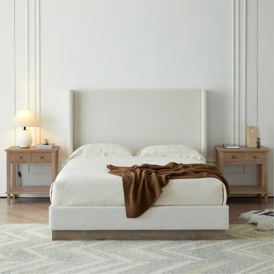 Upholstered Wingback Bed, No Box Spring Needed