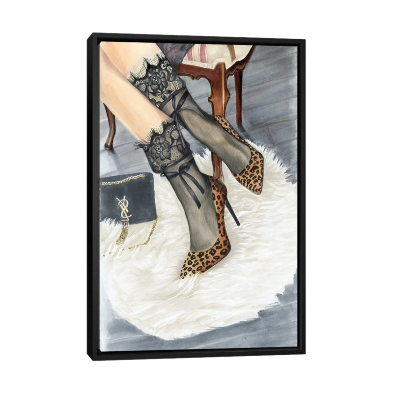 Glamor by OLena Art - Painting on Canvas, 66.04 cm H x 45.72 cm W, Black Framed