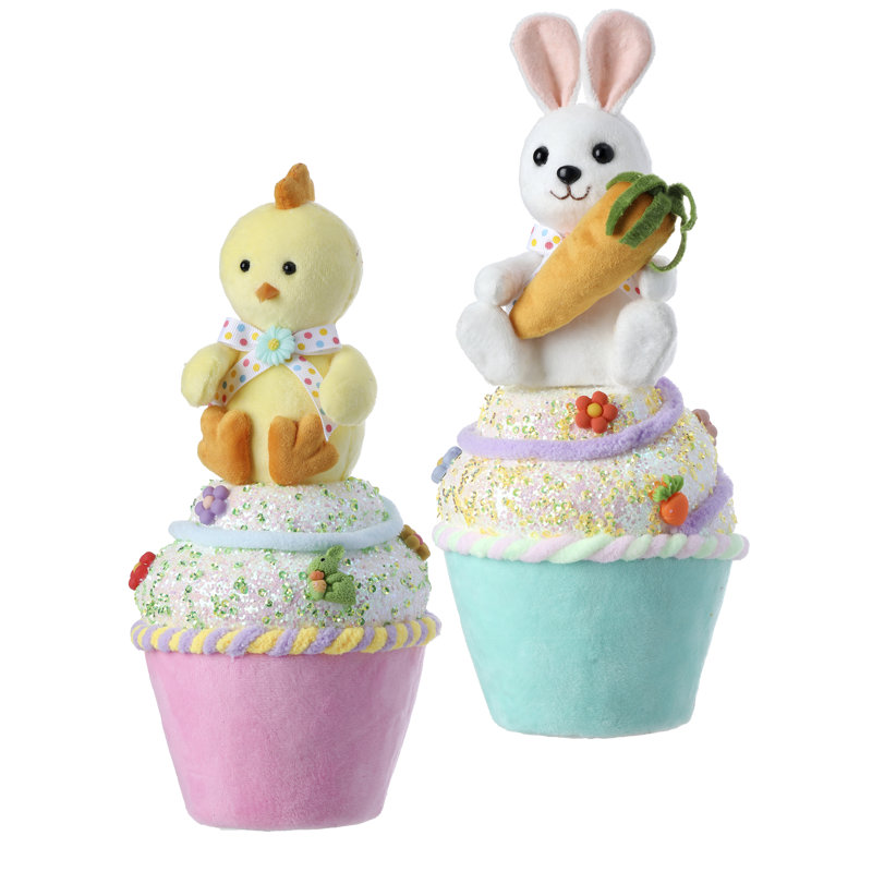 Lapin de styromousse avec petit gâteau 10,5 po assorti