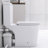 600W Toilet In Basement: Dual Flush, 17.25" Compliant Seat, Soft-Close, 3 Water Entries, White Modern For Macerating System, Comfort, Soft-Close Inlets,