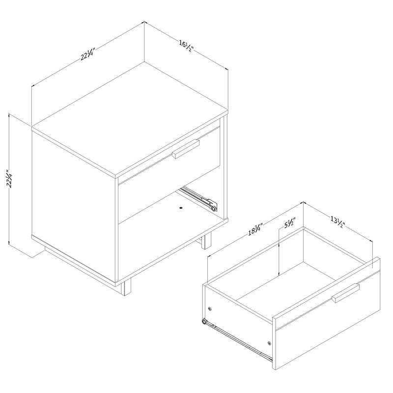 Noah  2-Drawer Nightstand
