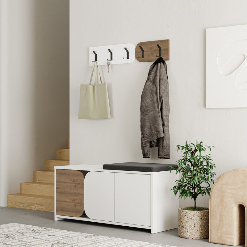 8 Pair Shoe Storage Cabinet, White/Hitit