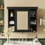 Armoire de salle de bain murale moderne avec tablettes ouvertes