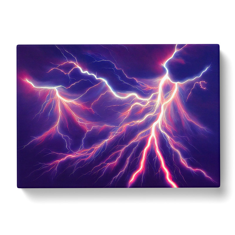 Painted Lightning Storm Vol.1 - Wrapped Canvas Painting, 35cm H x 50cm W x 3cm D