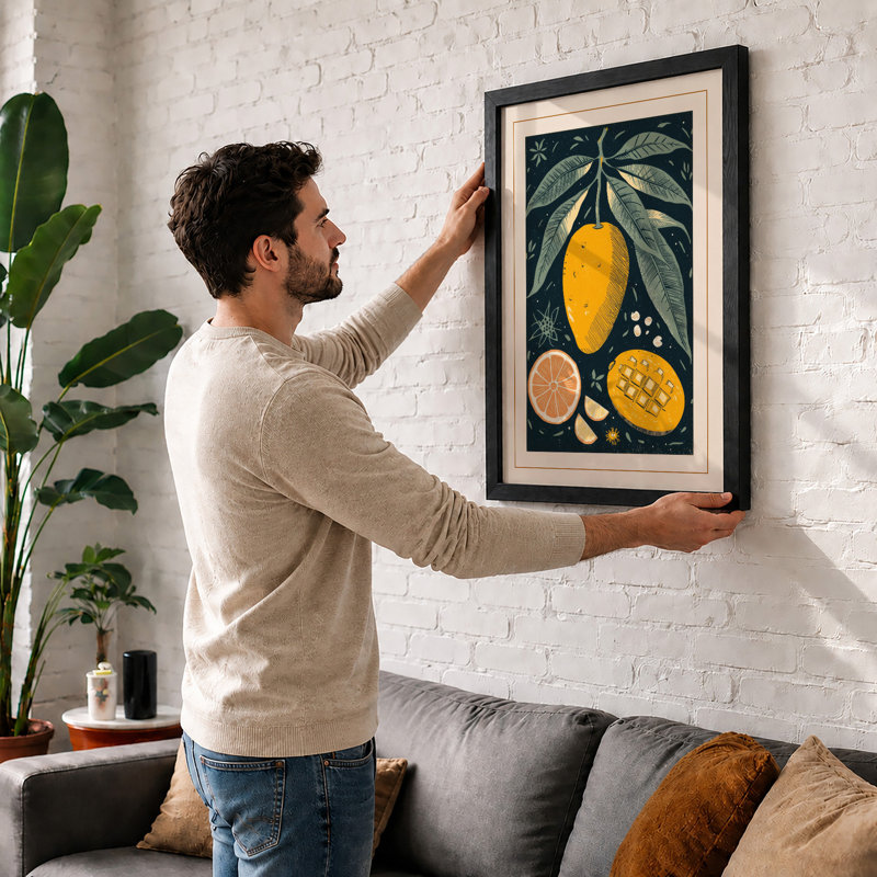 Study In Gold Botanical - Print, A1 - 84.1 x 59.4 cm, Black