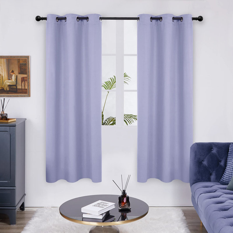Thermal Insulated Room Darkening Grommet Curtain Panels (Set of 4), 38" W x 72" L, Light Purple
