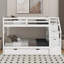 Lit superposé simple au-dessus de simple avec lit gigogne simple et 3 escaliers de rangement-289937942