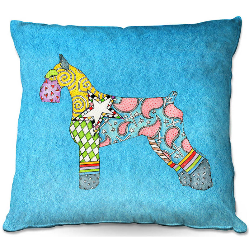  Coussin Couch Giant Schnauzer, 16 po x 16 po, Turquoise