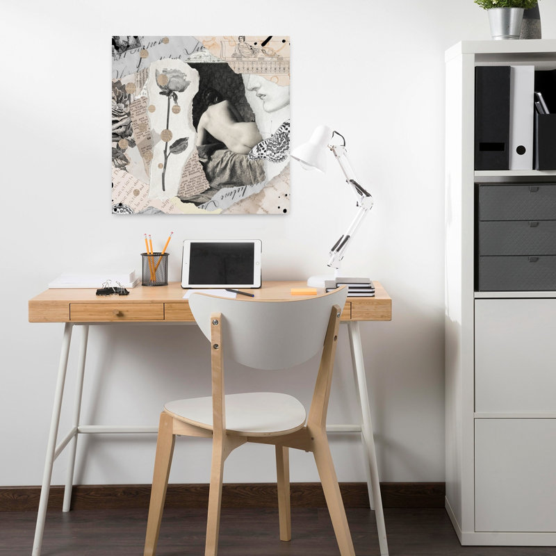 «Sensual Rose Collage Classic Delicate Elegant Butterfly Rose Landscape Nature», art mural