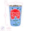 East Urban Home Hand-Painted Picnic Water Jug with 400ml Multicolour Cups - 1.7L - Raspberry Peony-2039129530