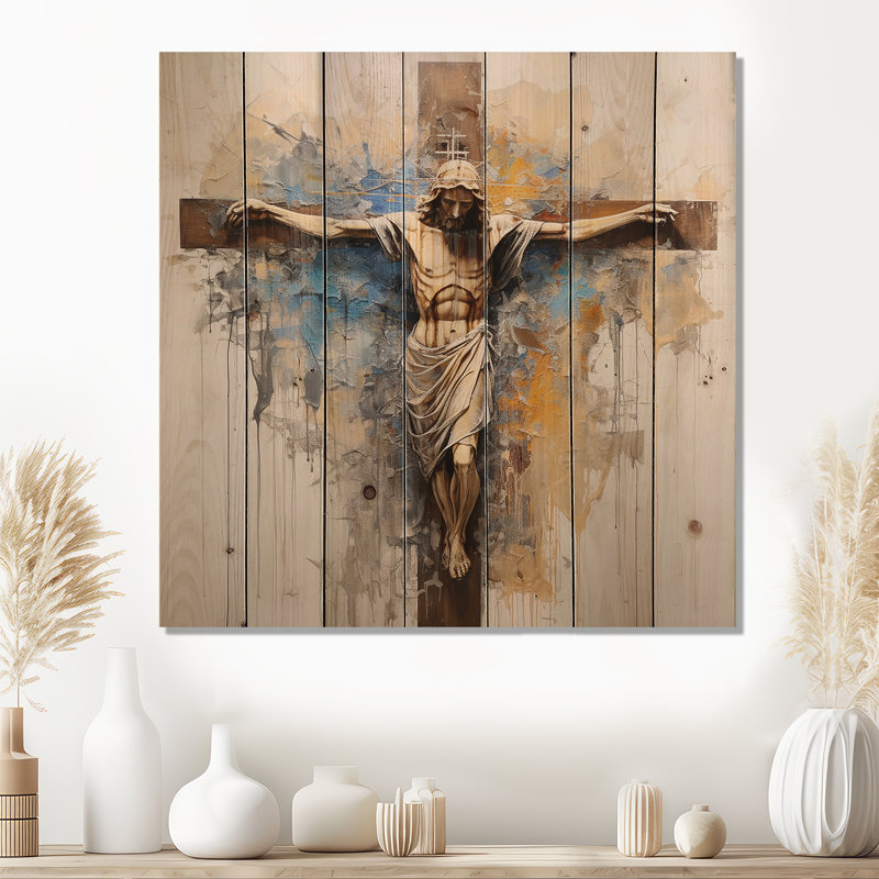 Minimalisme, Jésus, croix, religieuse, H 25 po x l 25 po