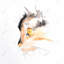 «Watercolor Cat Face Profile - Feline Animals», reproduction encadrée