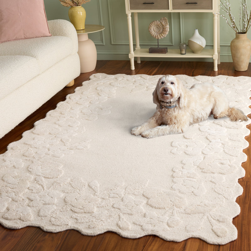 Jardin Hand Tufted Wool;Cotton Floral Indoor Rug, Rectangle 4' x 6'
