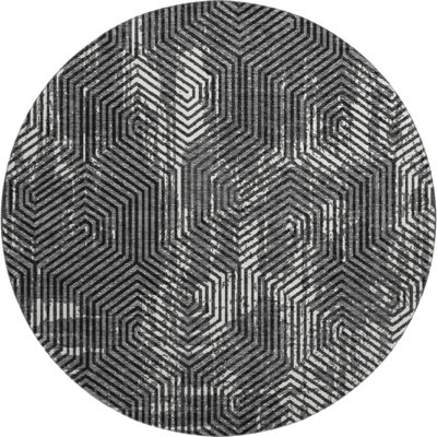Premium Machine Washable Prisco Black Rug