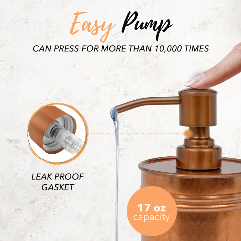 Rustic Copper Farmhouse Soap Dispenser with Stainless Steel Pump