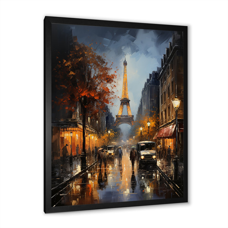 Boulevards de la Tour Eiffel, impression sur toile, Cadre photo noir simple, H 44 po x l 34 po x P 1,5 po