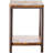 Rustic Metal And Hardwood End Table With Bottom Shelf For Extra Storage, Easy Assembly, Neutral Design
