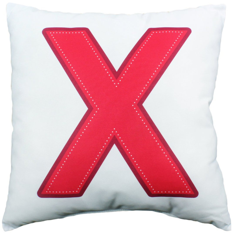 Coussin 3Xo, Rouge/blanc