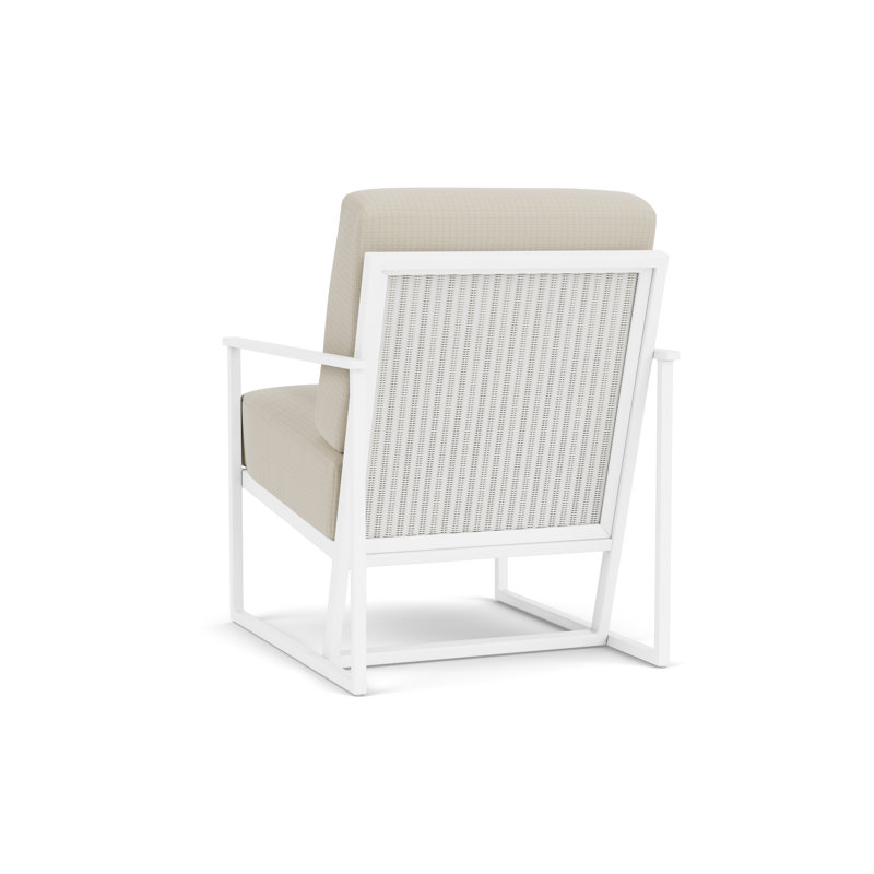 Summit Outdoor Lounge Chair, Matte White, Matte White, Beach Natural