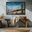 Pont de Brooklyn et Manhattan, impression sur toile dans un cadre-196652268-196652257