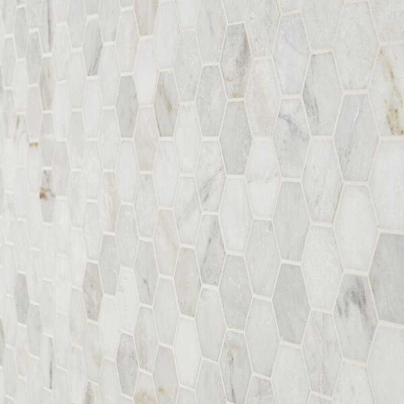 Alaska White Penny Round Polished Marble Tile