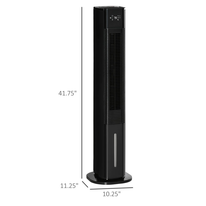 Refroidisseur par évaporation intérieur HomCom avec télécommande incluse, Noir