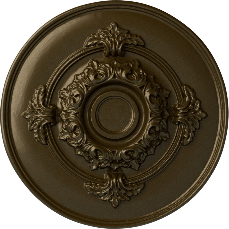 Médaillon de plafond H 13,75 po x l 13,75 po x P 1 po Monique, Laiton