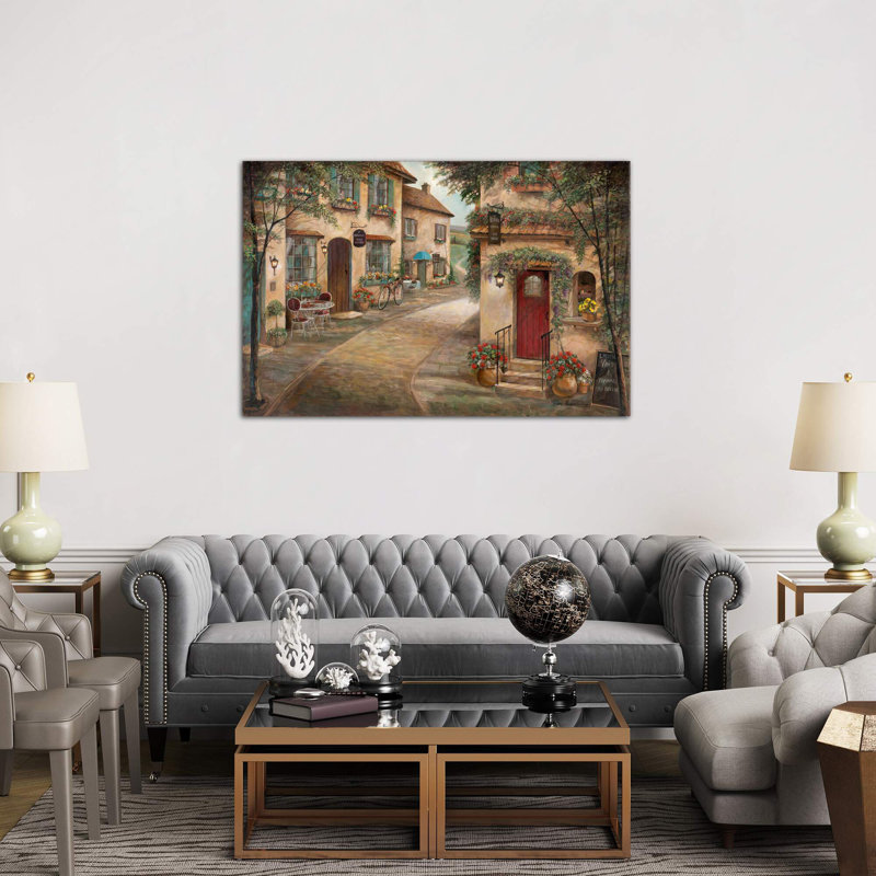 Quaint Café - Wrapped Canvas Painting, 66.04 cm H x 45.72 cm W x 3.175 cm D
