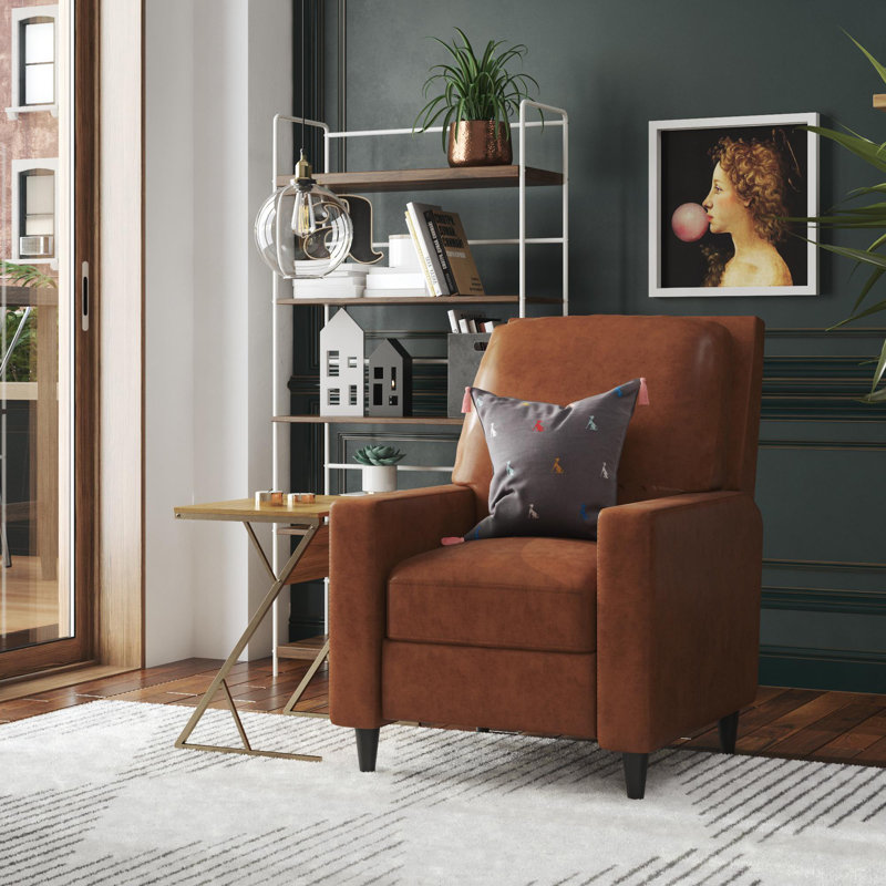 Fauteuil inclinable par pression en similicuir de 30,5 po de large Lana