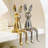 Three rabbit decorative sculptures