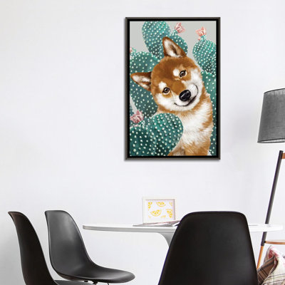 Shiba shiba avec cactus