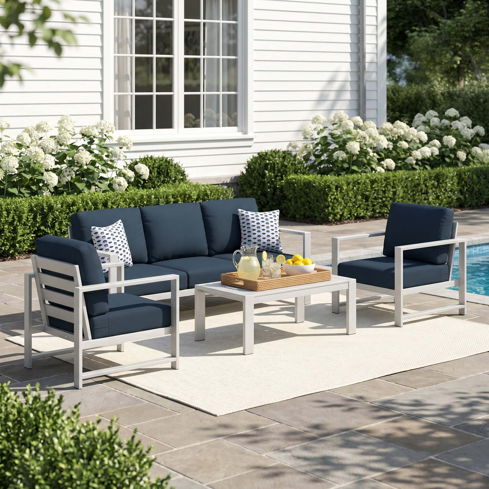 Dulcie 5-Person Sunbrella® Patio Seating Group, Canvas Granite Sunbrella® Canvas