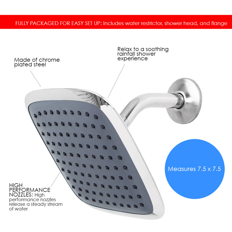 Rain Fixed Shower Head 2.5 GPM GPM