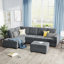 Canapé modulaire de 104 po de largeur avec méridienne réversible, canapé en L avec repose-pieds et porte-gobelets, canapé modulaire moderne-466733455