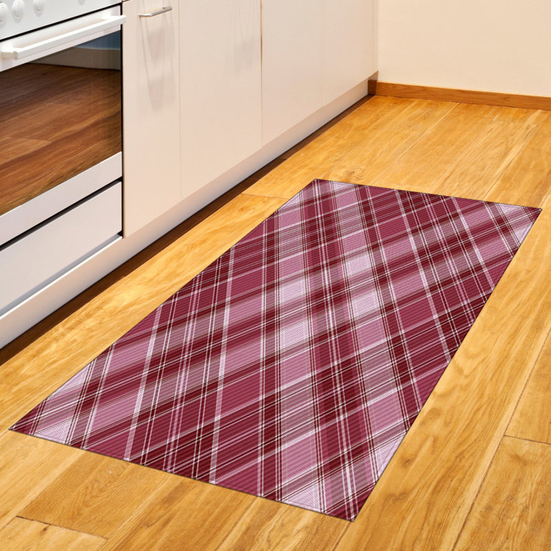 Tapis décoratif à haute densité en fibres de polyester à carreaux, Rectangle 2 pi 7 po x 5 pi