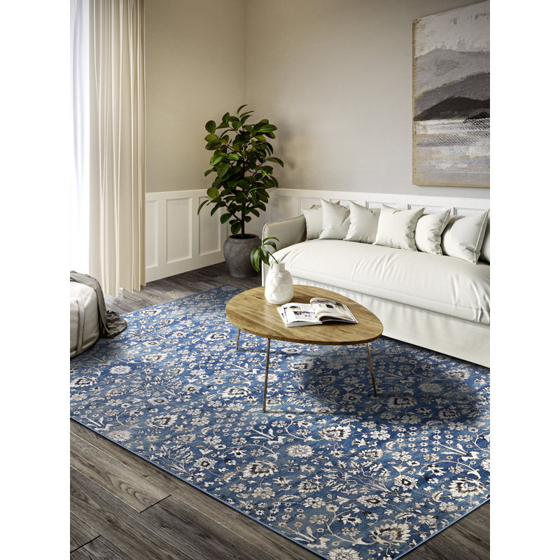 , Blue/Cream Kollektion 1869 No Pattern And No Solid Colour Area Rug, Rectangle 200 x 280cm