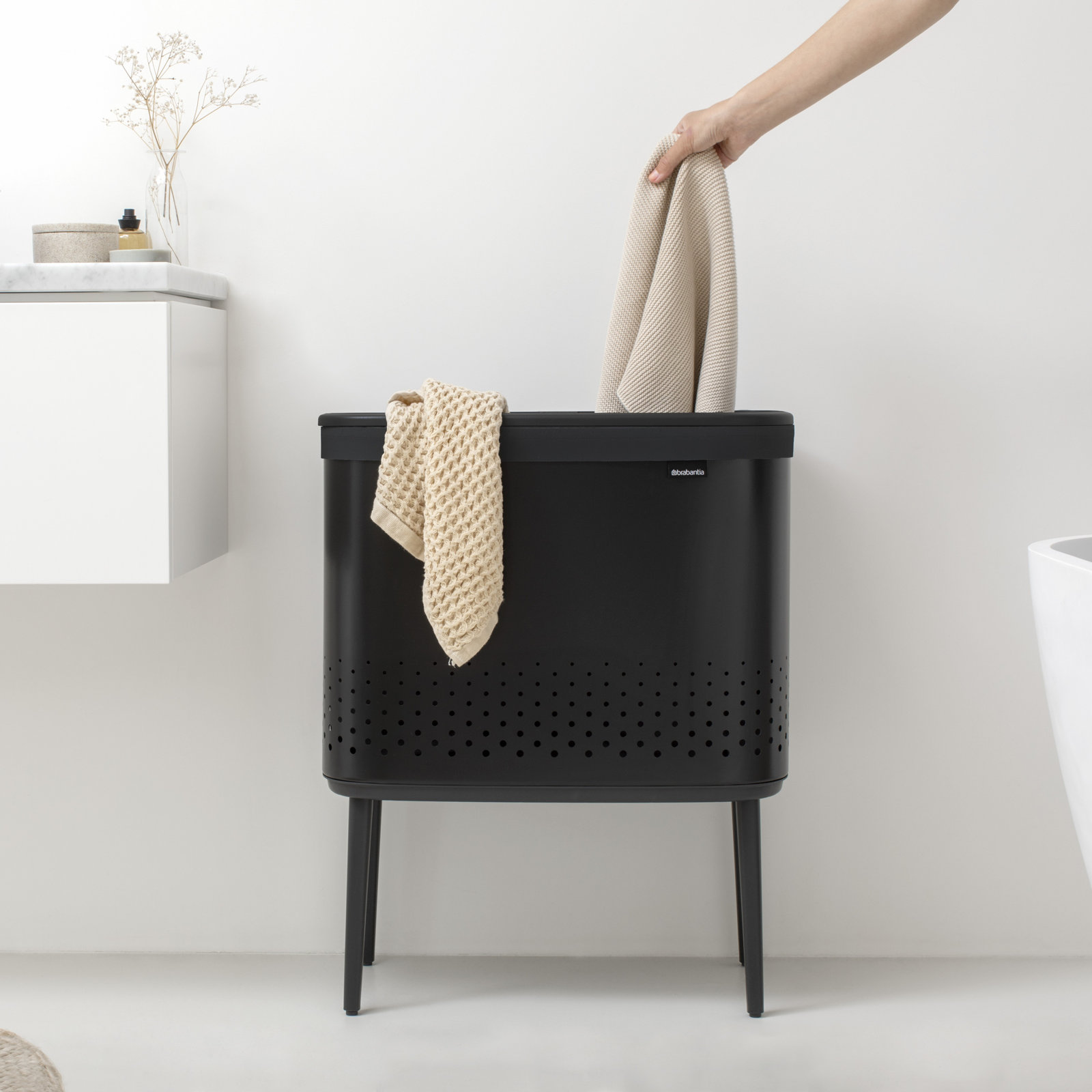 Brabantia Bo 16 Gallon Laundry Hamper, Matte Black