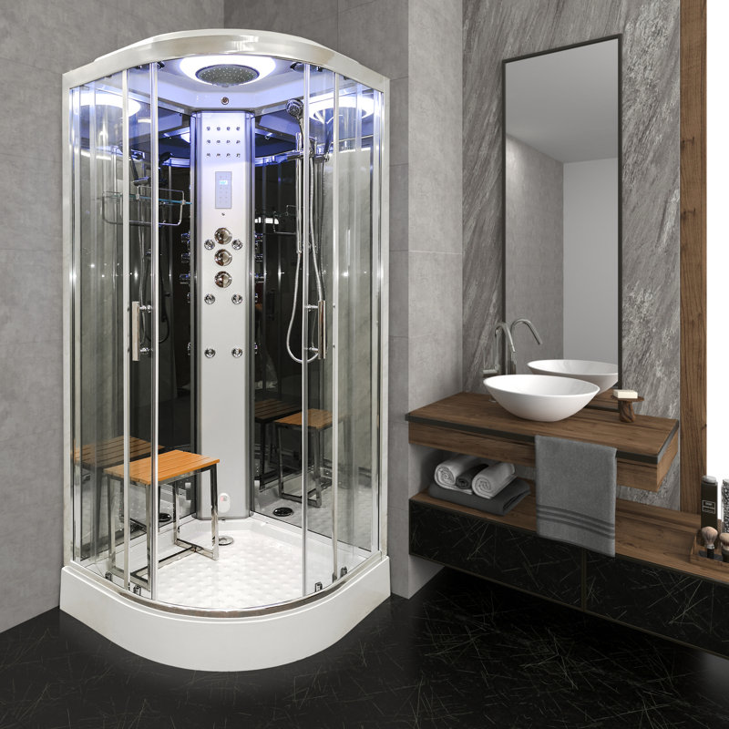 Vidalux SS80 Quadrant Steam Shower Enclosure, Mirror