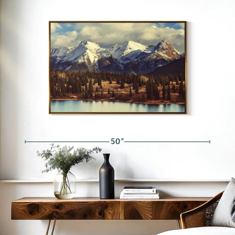 Montagnes Rocheuses du Colorado, Cadre flottant doré, 37 po x 25 po