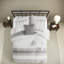 Cotton Bedding Sets, Grey/white Jacquard, Farmhouse Style For Home