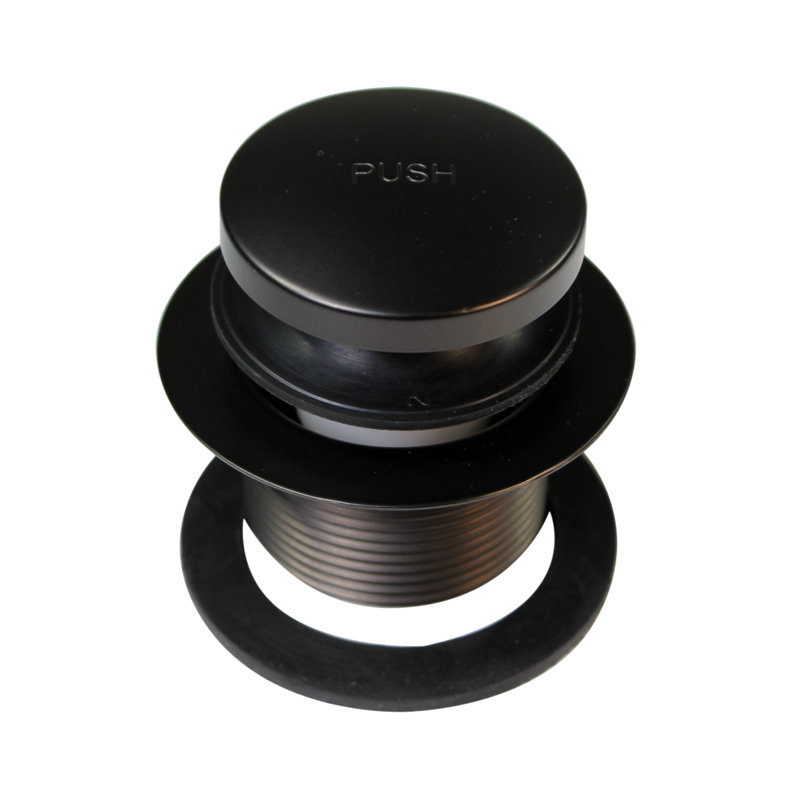 14" Black Polypropylene Tip-Toe Bathtub Leg Drain Assembly with 2-Hole Overflow, Oil Rubbed Bronze