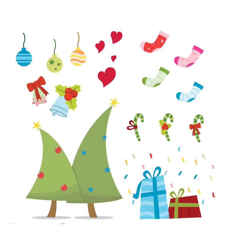 Christmas Non-Wall Damaging Wall Decal