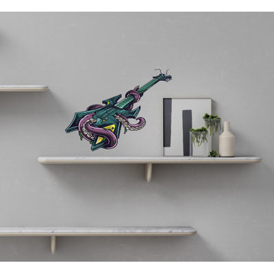 Octopus Guitar Wall Decal Octopus Guitar Wall Sticker Octopus Guitar Wall Decor