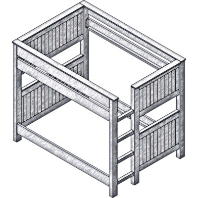 Fireside Lodge WoodShop Panel Bunk Bed - Double/Double - Ladder Left